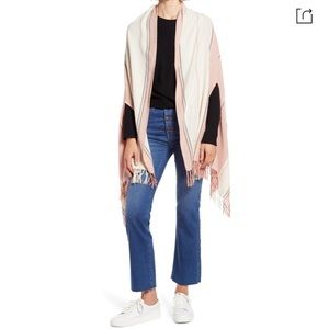 Madewell Maui Stripe Silk Noil Cape Scarf NWT